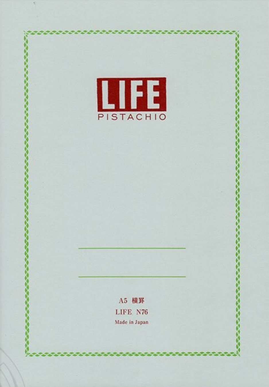 LIFE Notebook Pistachio A5 ruled