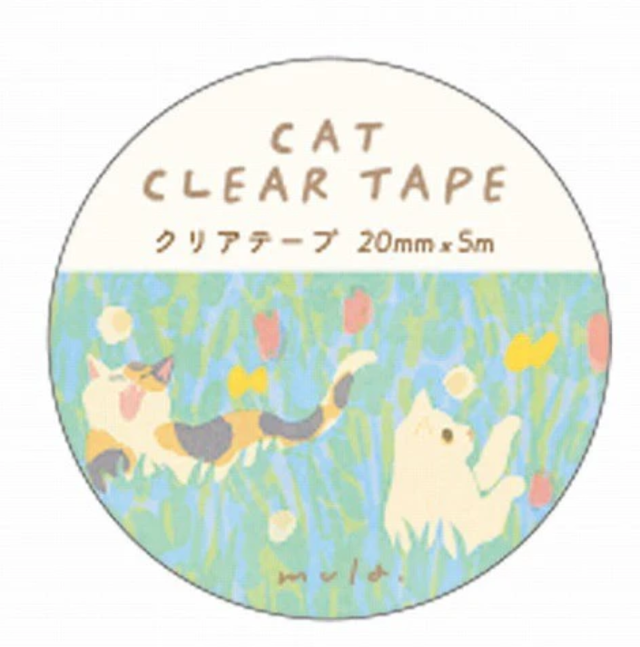 Ryu-Ryu x mula - Transparent Tape Garden Cat 20mm