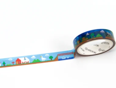 King Jim SODA Transparent Masking Tape 10mm (Pixel Art)