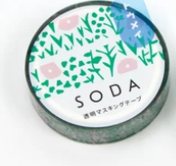 King Jim SODA Transparent Masking Tape 10mm (Flower)