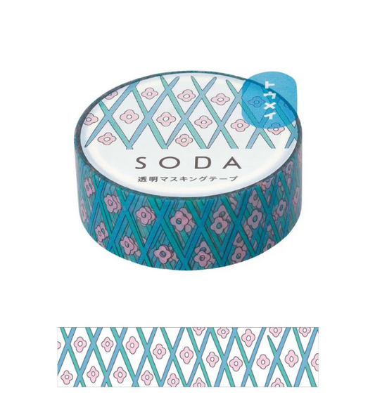 King Jim SODA Transparent Masking Tape 15mm (Flower)