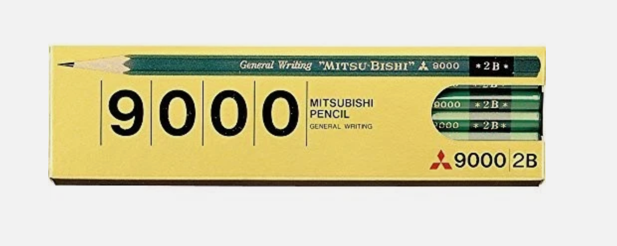 Mitsubishi 9000 Pencil 2B - Set of 12