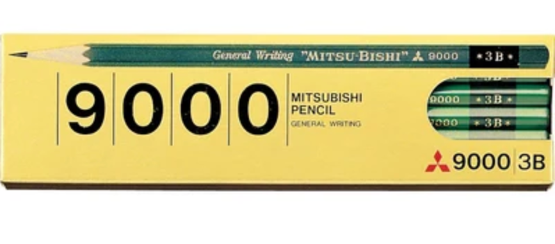 Mitsubishi 9000 Pencil 3B - Set of 12